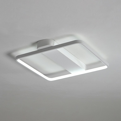 White Loop Shaped LED Flush Light Nordic Metallic Ceiling Mounted Lamp for Bedroom