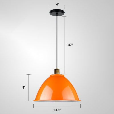 1 Head Suspension Lighting Simplicity Inverted Bowl Aluminum Pendant Ceiling Light