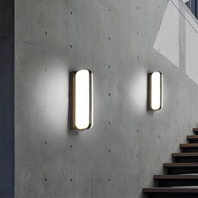 Black Geometric Shaped Wall Lighting Minimalism Acrylic LED Sconce Fixture for Garden
