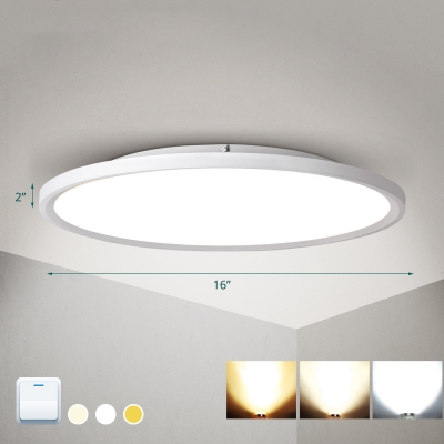 Disc Shaped Aluminum Ceiling Lamp Minimalist LED Ultrathin Flush-Mount Light Fixture