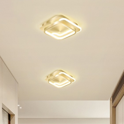 Geometric LED Ceiling Flush Light Modern Metal Foyer Small Flush Mounted Light Fixture
