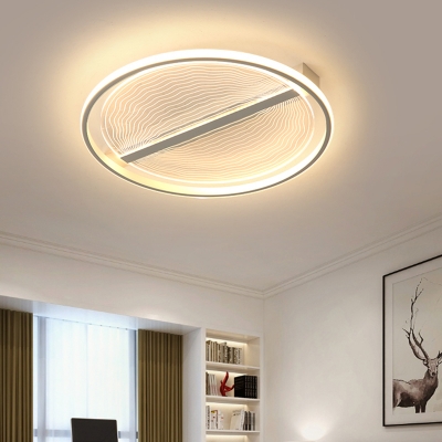 Metallic Ring LED Flush Mount Light Simplicity Flush Mount Ceiling Light for Study Room