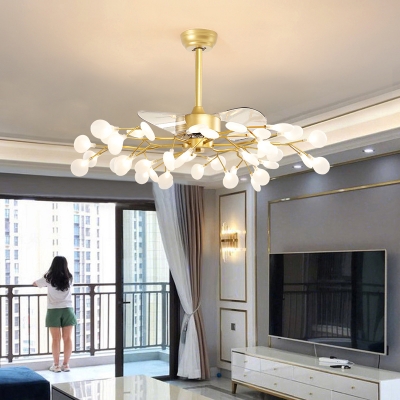 Modern Style Heracleum Ceiling Fan, Ceiling Fan Vs Chandelier In Family Room