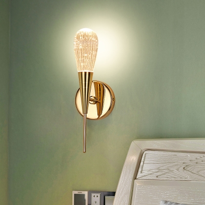 Novelty Minimalist Tapered Wall Lamp Crystal Bedside Wall Sconce Lighting Fixture