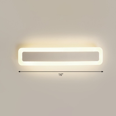 Rectangular Acrylic Wall Lamp Simplicity White LED Vanity Wall Sconce for Bathroom