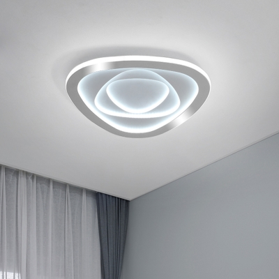 Ripples Bedroom Flush Ceiling Light Acrylic Contemporary LED Flush Mount Lighting in White