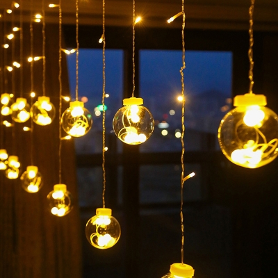 11.4ft Wishing Ball Plastic LED Fairy Lamp Artistic Clear Solar String Light for Backyard