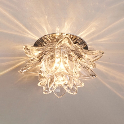 Blossom Clear Crystal Flushmount Contemporary LED Ceiling Flush Light for Corridor