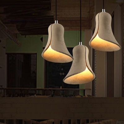 Calla Lily Restaurant Down Lighting Pendant Industrial Cement 1 Head Ginger Suspension Light