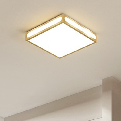 Checkered Acrylic Led Surface Mount Ceiling Light Minimalism Gold Finish Flush Mount Light Fixture