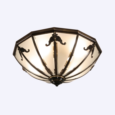 Classic Bowl Shaped Flush Mount Lighting Opaque Glass Ceiling Mount Light Fixture for Dining Room