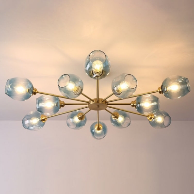 Contemporary Molecular Modo Chandelier Pendant Light Glass Living Room Semi Flush Light