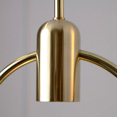 Glass Bucket Shaped Suspension Light Designer Brass LED Pendant Spotlight over Dining Table