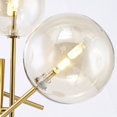 Gold Modo Floor Lamp Nordic Style 4 Heads Cognac Glass Standing Lighting for Living Room