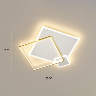 Minimalist Square Flush Mount Lighting Acrylic LED Flush Mount Fixture for Study Room