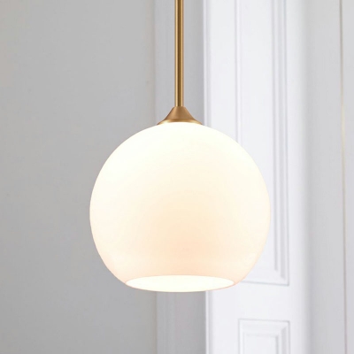 Modern Globe LED Ceiling Light White Frosted Glass Corridor Hanging Pendant Light
