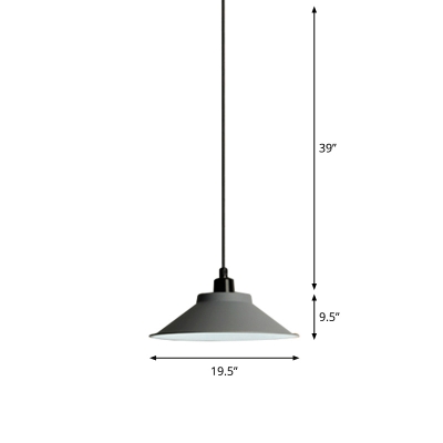 Nordic Conical Ceiling Suspension Lamp 1-Light Aluminum Pendant Light Fixture over Table