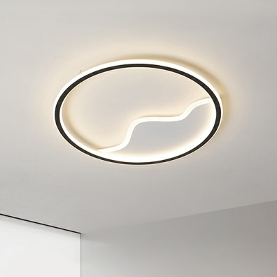 Simplicity Frame LED Ceiling Flush Light Metal Bedroom Flush Mount Lighting with Acrylic Shade