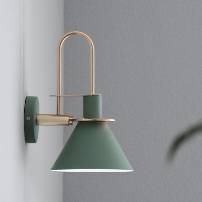 Trumpet Shaped Wall Sconce Light Nordic Metallic Single Bedside Wall Mounted Lamp