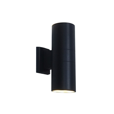 Tube Shaped LED Wall Light Simple Aluminum Garden Wall Sconce Light Fixture in Black