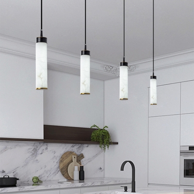 Tubular Kitchen Down Lighting Marble 1-Light Minimalist Pendant Lighting Fixture
