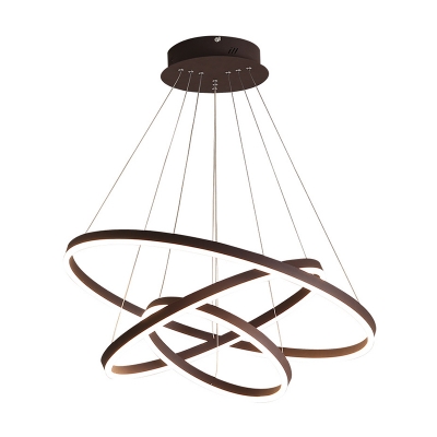Acrylic Layered Hoop LED Ceiling Lighting Modern Style Coffee Chandelier Light Fixture