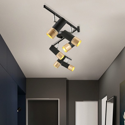 Aluminum Cylinder LED Track Spotlight Modern Style Semi Flush Lighting Fixture for Corridor