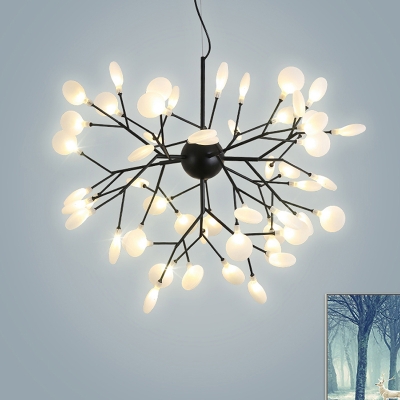 Black Tree Branch Chandelier Modern Stylish Acrylic LED Ceiling Suspension Lamp for Living Room