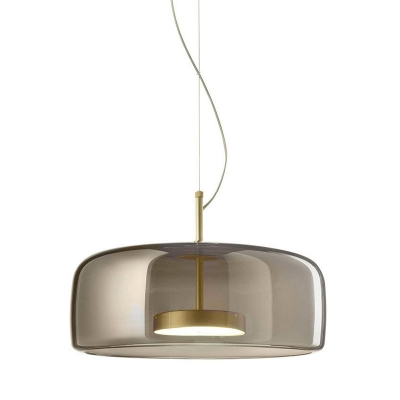 Cylinder Glass LED Pendant Light Nordic Gold Finish Ceiling Hang Lamp for Bedroom