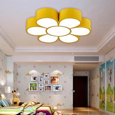 Floral Shape LED Flush Mount Childrens Acrylic Nursery Flushmount Ceiling Lighting