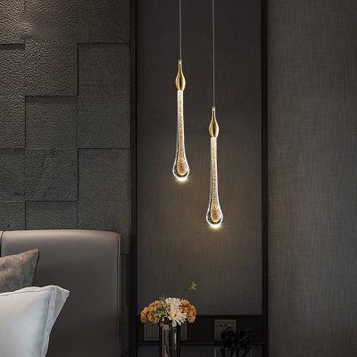 Gold Teardrop LED Pendant Lighting Post-Modern Blown Glass Ceiling Suspension Lamp