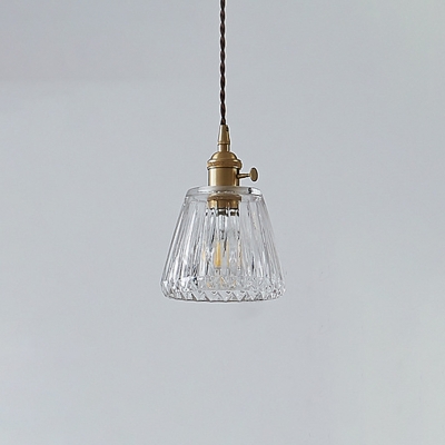 Industrial Tapered Ceiling Light Single Clear Glass Hanging Pendant Light for Restaurant