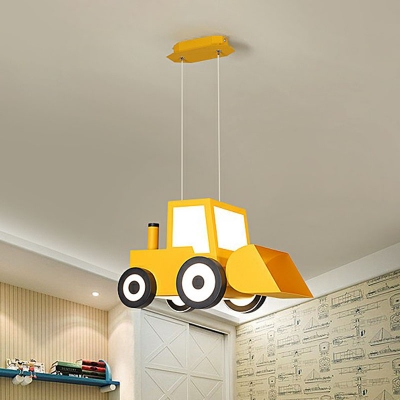 Metal Forklift Truck Shaped Chandelier Lighting Cartoon LED Pendant Lamp for Nursery