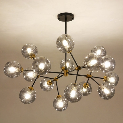 Molecular Living Room Chandelier Dimple Ball Glass Nordic Suspended Lighting Fixture