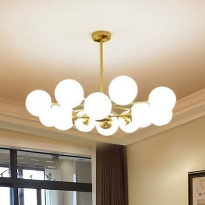 Molecular Modo Living Room LED Ceiling Lighting Opal Glass Modern Chandelier Light in Gold