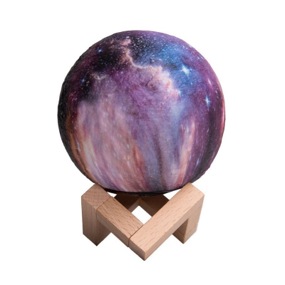 Purple Ball LED Table Lighting Contemporary Plastic Galaxy Nightstand Lamp for Bedside