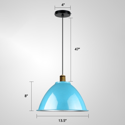 1 Head Suspension Lighting Simplicity Inverted Bowl Aluminum Pendant Ceiling Light