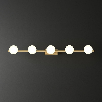 Bubble Wall Sconce Light Contemporary Cream Glass Bathroom LED Vanity Lighting in Gold