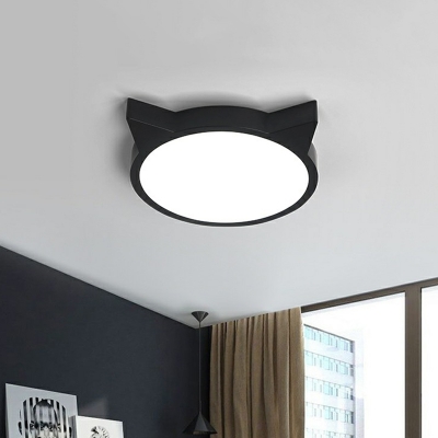 Cat Head Shaped LED Ceiling Lighting Cartoon Metal Flush Mounted Light for Bedroom
