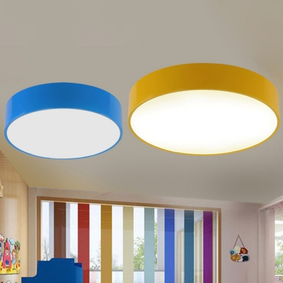 Circle Child Room LED Flush Mount Lighting Acrylic Modern Style Ceiling Light Flush Mount