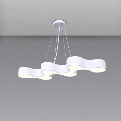 Curvy LED Pendant Ceiling Lamp Contemporary Metal Office Chandelier Light Fixture