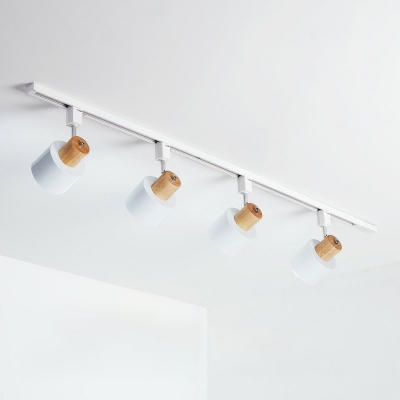 Flashlight-Like Living Room Semi Flush Ceiling Spotlight Iron Simplicity LED Track Light Fixture