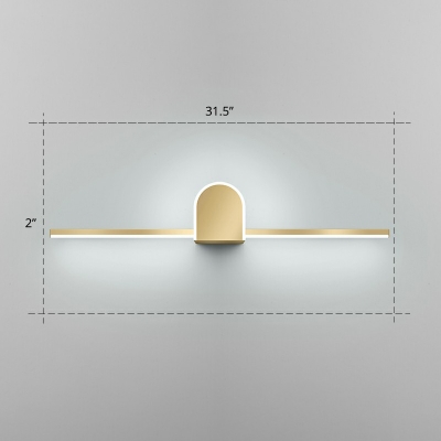Gold Stick LED Wall Light Minimalistic Metal Vanity Lighting Fixture for Bathroom