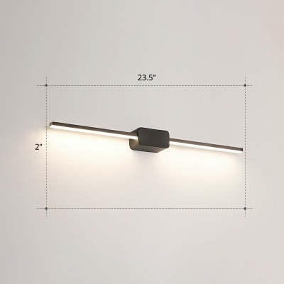 Minimalistic Linear LED Wall Sconce Light Metallic Bathroom Vanity Lighting Ideas