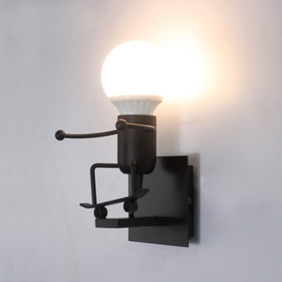 Modern Style Little Man Sconce Lighting Iron Single Living Room Wall Light Fixture