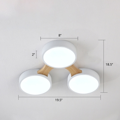 Molecule LED Flush Mount Ceiling Fixture Nordic Metal Wood Flush Mount Light for Bedroom