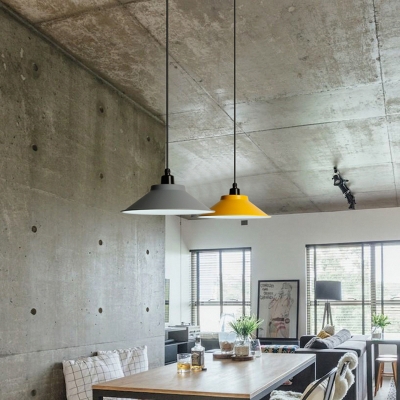 Nordic Conical Ceiling Suspension Lamp 1-Light Aluminum Pendant Light Fixture over Table