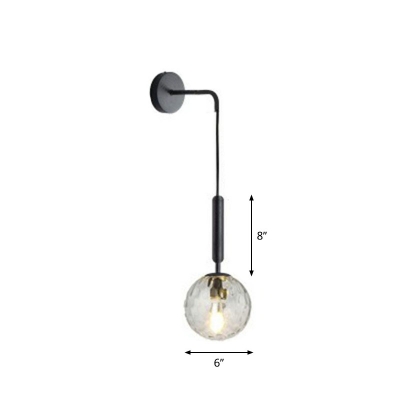 Spherical Wall Sconce Light Fixture Simplicity Glass 1-Light Bedside Wall Mounted Lamp