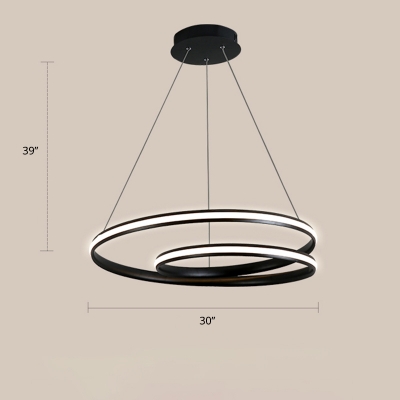 Spiral Bedroom Chandelier Light Aluminum Minimalism LED Pendant Lighting Fixture