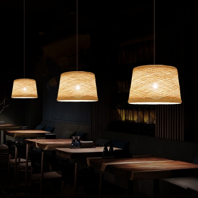 Tapered Restaurant Suspension Light Flaxen 1-Light Simplicity Pendant Light Fixture